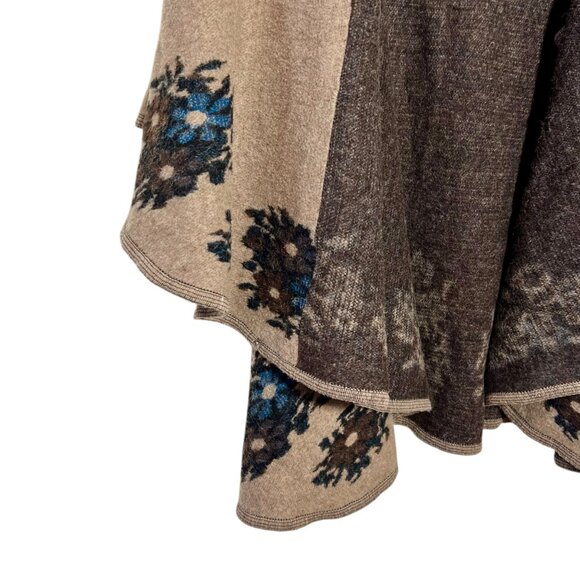 Oversized Shrug Forest Fairy Nature Granola Wool Layered Brown Lagenlook Cottage - Picture 3 of 10